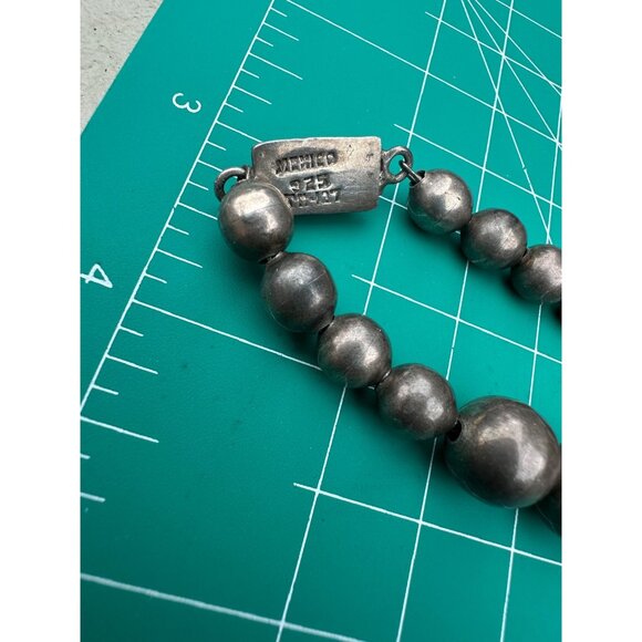VTG Taxco Sterling Silver Chunky bench Bead Ball Bracelet Box Clasp Mexico 31g - Picture 2 of 16